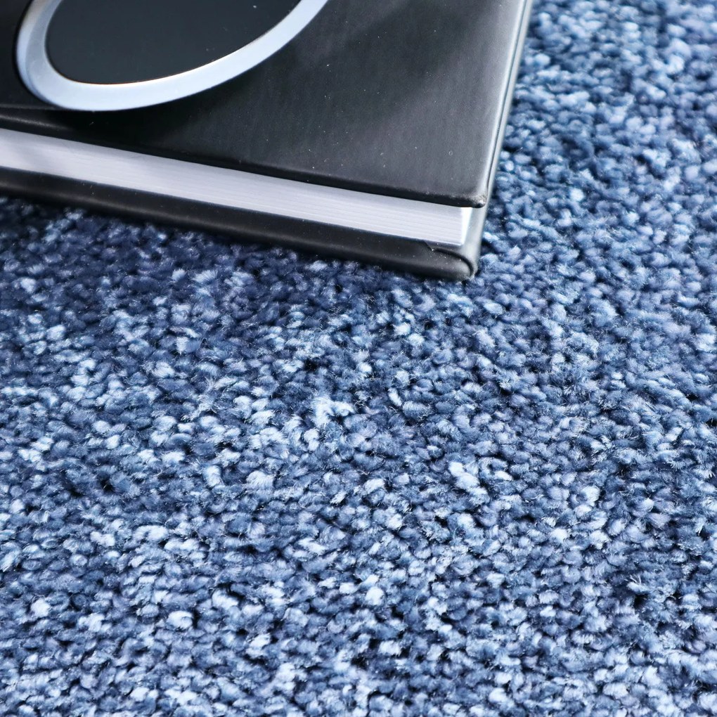 Kusový koberec Velur Ultra tm. modrý štvorec, 200x200, modrá, obývacia izba, AladinWorld Expres