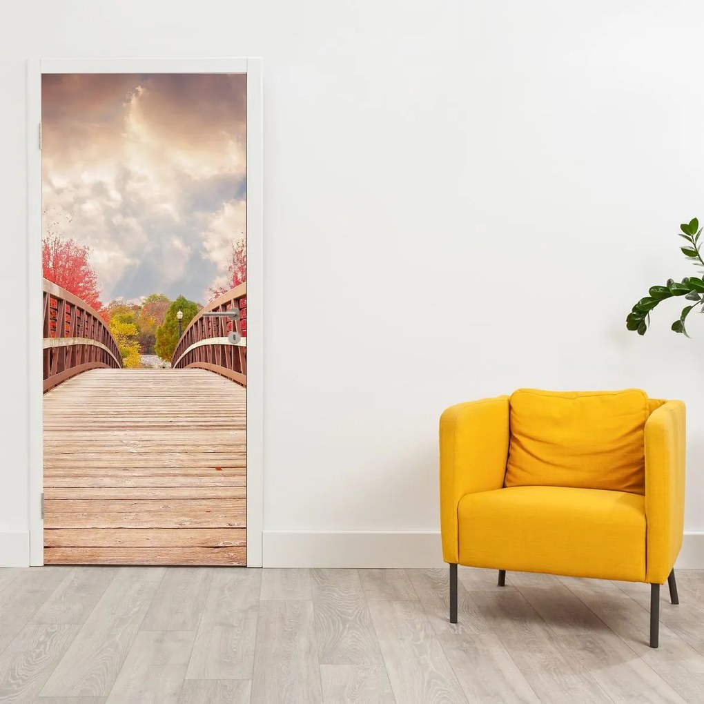 Fototapeta na dvere - Drevený most (95x205cm)