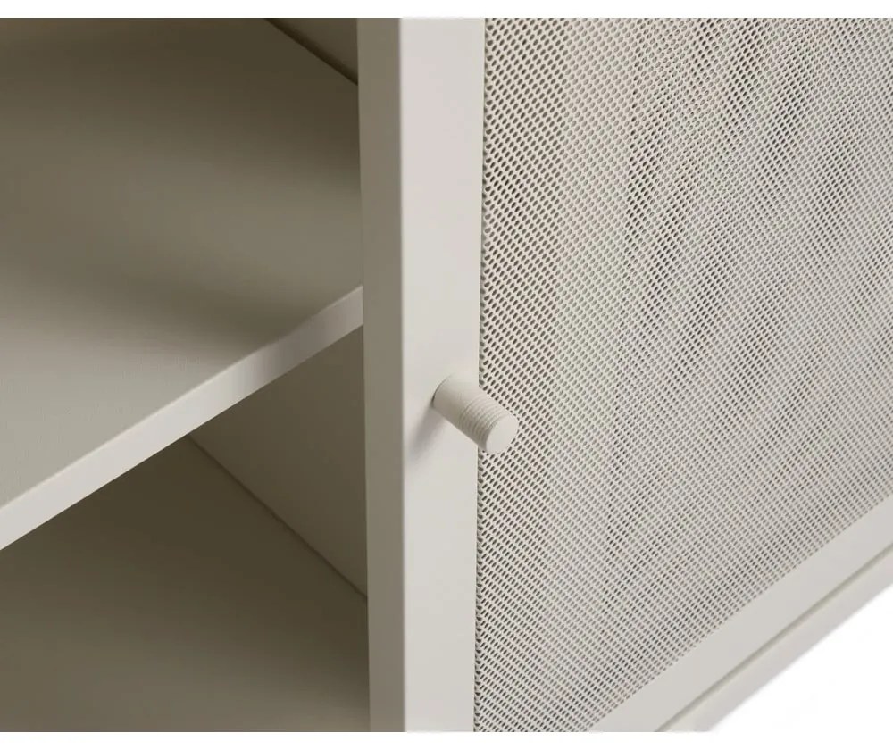 Sivá kovová komoda s posuvnými dverami 160x75x47 cm Veep – Unique Furniture