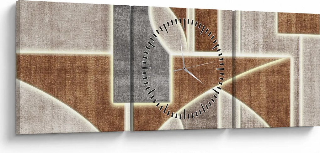 Obraz - Tvary (s hodinami) (90x30 cm)