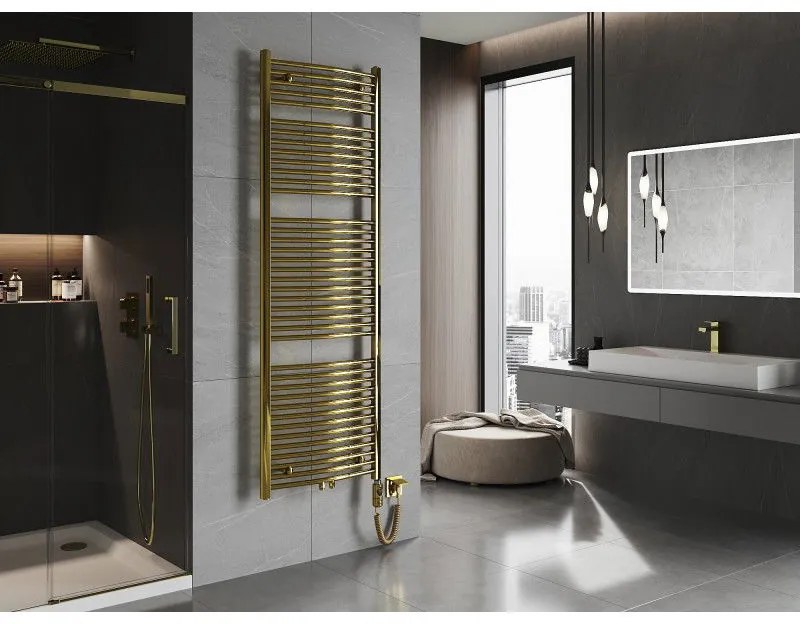 Mexen Ares, elektrické vykurovacie teleso 1800 x 600 mm, 600 W, zlatá lesklá, W102-1800-600-2900-50