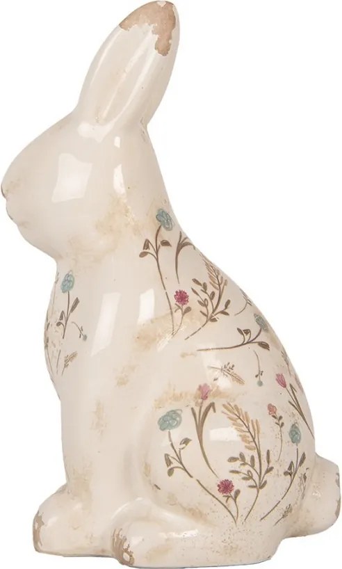 Keramická dekorácia králik s kvietkami Floral Cartoon L - 16*12*28 cm