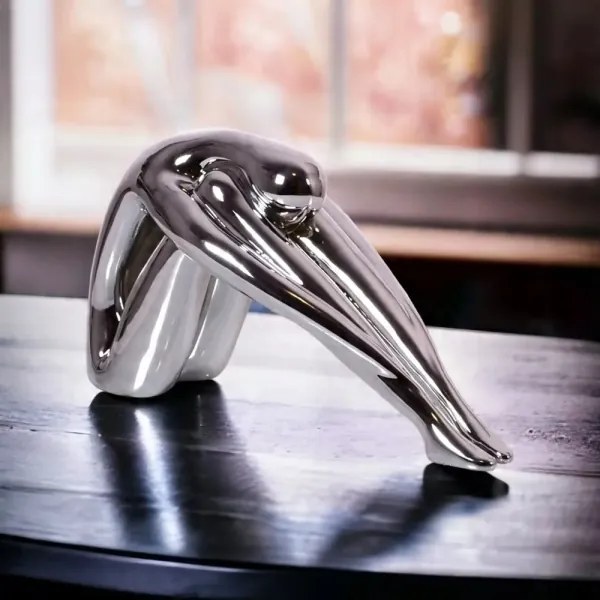 Stolová dekorácia 31x21x17 cm živica/lesklý chróm