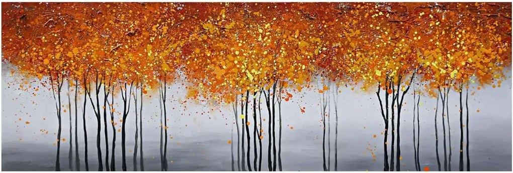 Obraz maľovaný na plátno 1500x35x500 Autumnal Tree Scape