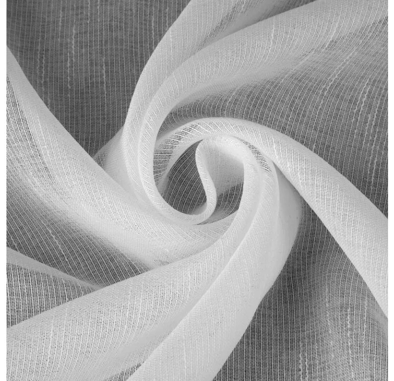 DECOREUM Jednofarebná záclona s jemnou dúhovou štruktúrou 300 cm x 250 cm biela 100 % polyester 64000