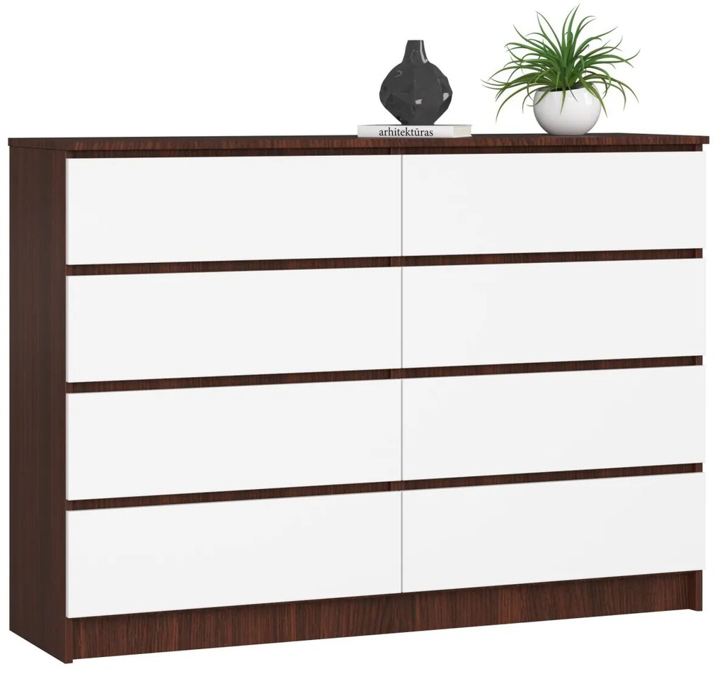 Komoda Rollo X 140 cm wenge/biela