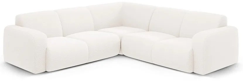 Biela rohová pohovka z textílie bouclé (variabilná/do L) Molino – Micadoni Home