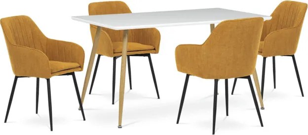 Jedálenský stôl HT-W1214 biely / naturálny