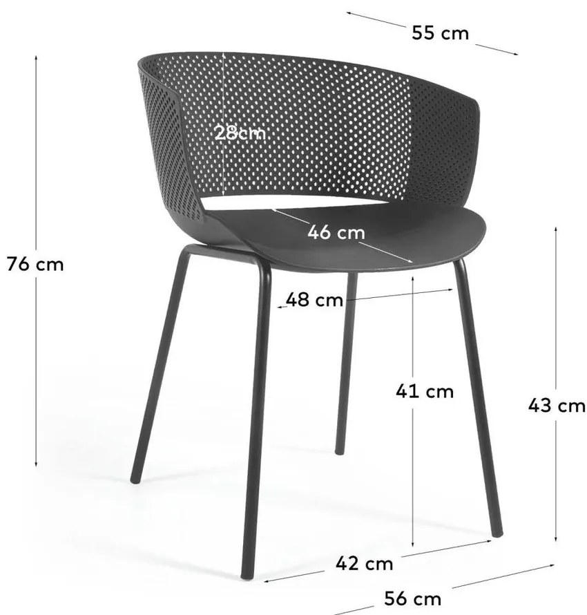 Čierne jedálenské stoličky v súprave 4 ks Yeray – Kave Home
