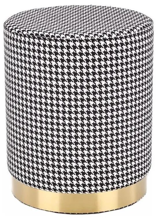 Halmar Taburet ARUNA pr. 36 cm biela/čierna/zlatá V-CH-ARUNA-PUFA