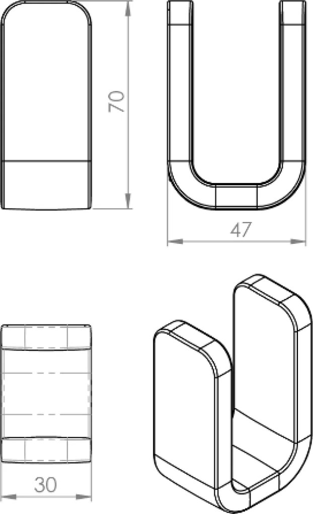 Gedy Gedy, OUTLINE háčik, chróm, 322613