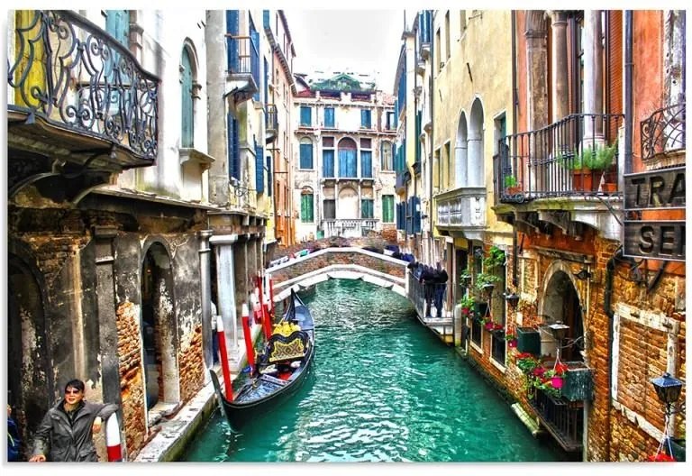 Obraz CARO - Venetian Canal 4 R - Kulik 40x30 cm
