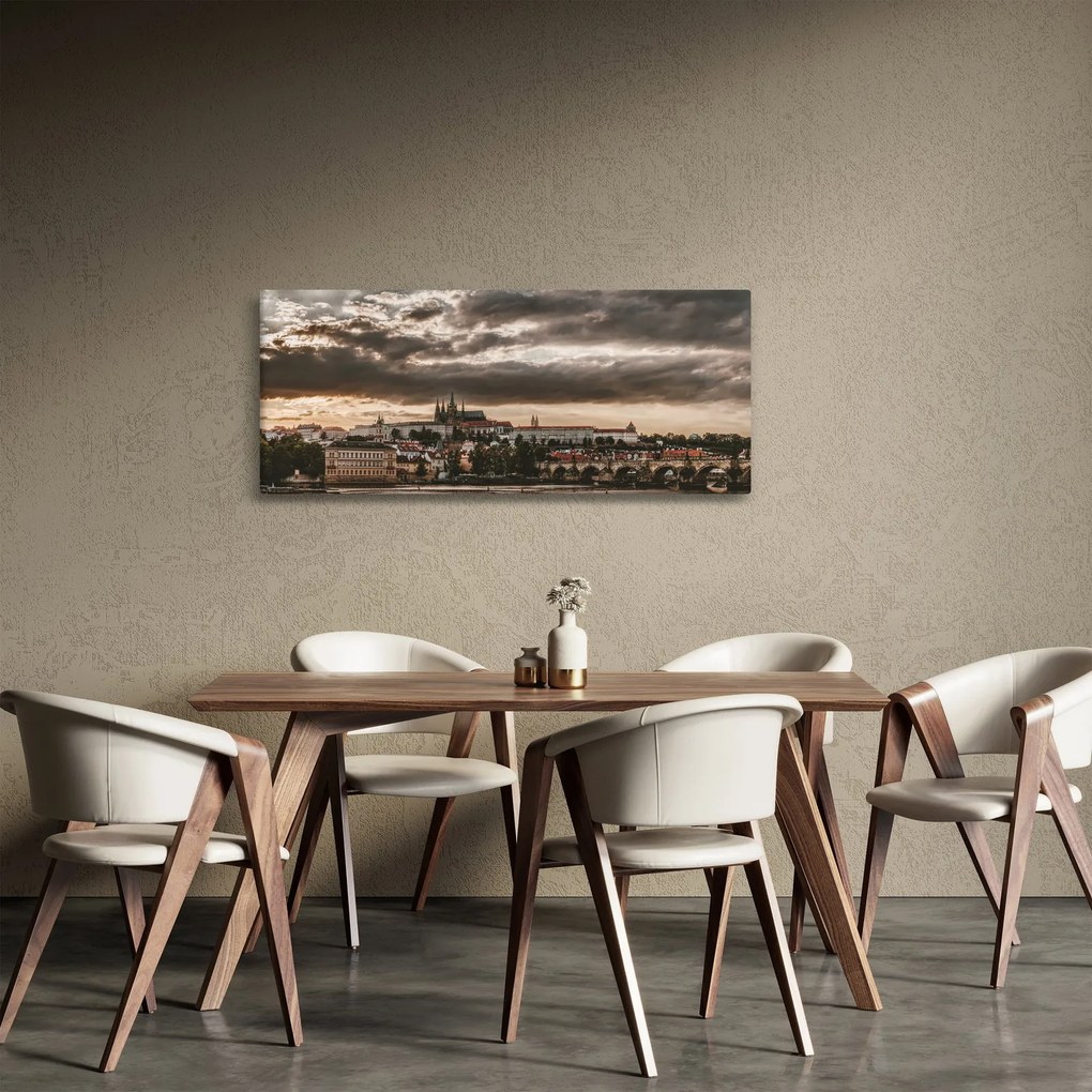 Obraz Pražského hradu za šera (120x50 cm)