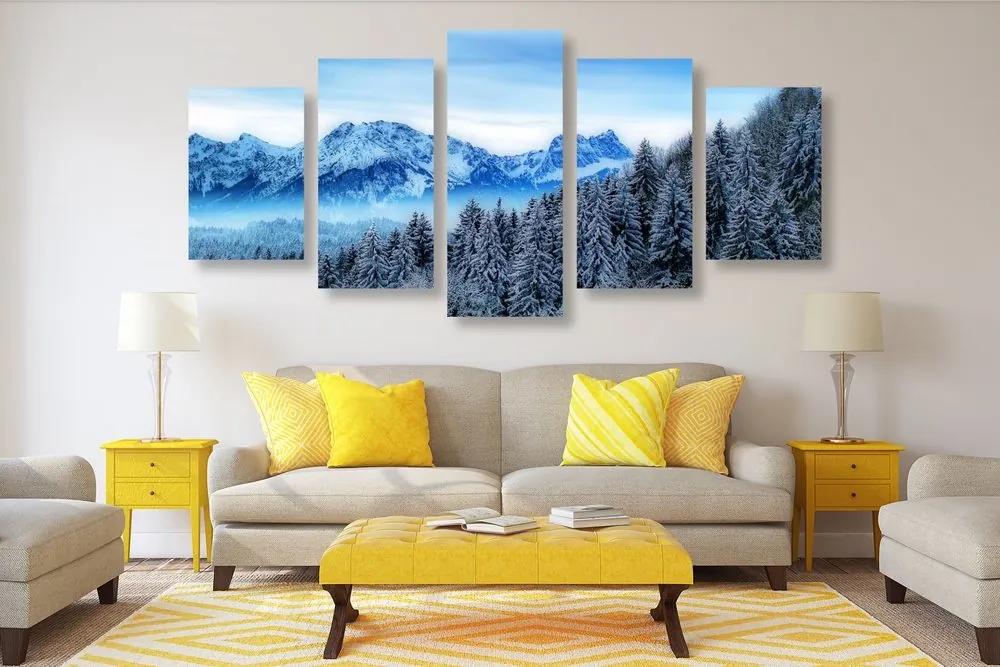 5-dielny obraz zamrznuté hory - 200x100