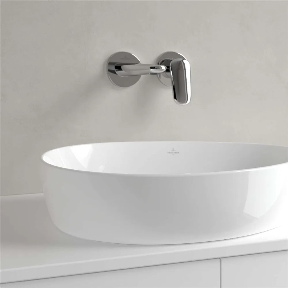 VILLEROY & BOCH Antao asymetrické umývadlo na dosku bez otvoru, bez prepadu, 510 x 400 mm, biela alpská, s povrchom CeramicPlus, 4A7351R1