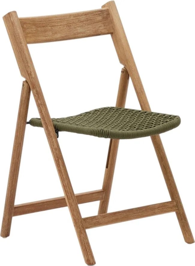Drevená záhradná stolička v zeleno-prírodnej farbe Dandara – Kave Home