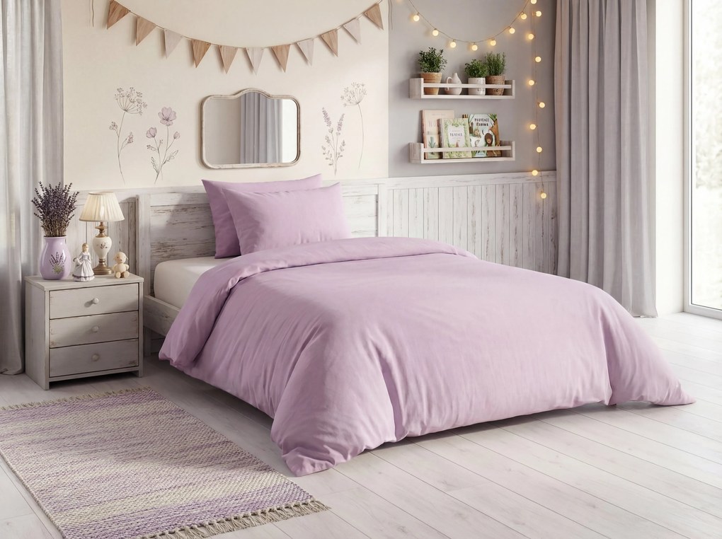 Bavlnené obliečky CALMORA svetlofialové Rozmer obliečky: 2 ks 70 x 90 cm | 200 x 200 cm