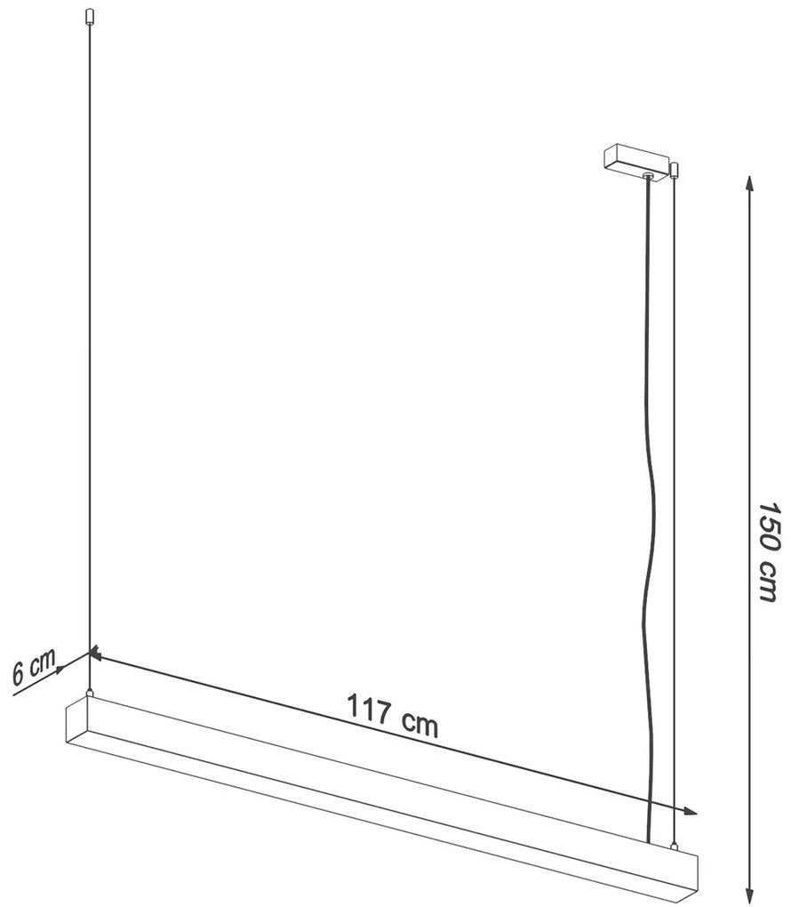 Závesné LED svietidlo Pinne 117, 1x LED 31w, 3000k, b