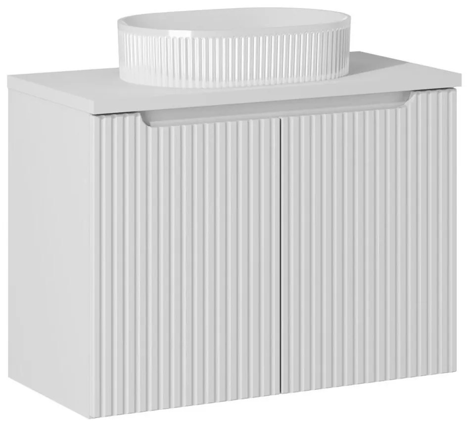 Závesná skrinka Nova White II s doskou a umývadlom 80 cm biela