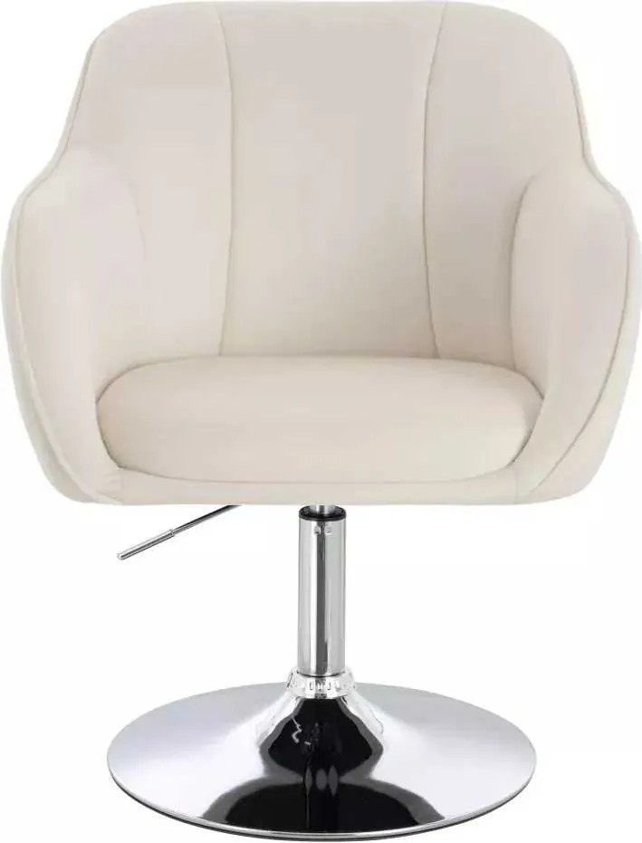 LuxuryForm DESIGN Stolička AVOLA VELUR na striebornom tanieri - biela