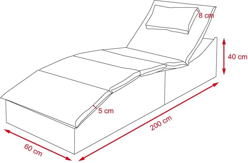 Polohovateľné ratanové lehátko SAVANA šedá/zv. šedá