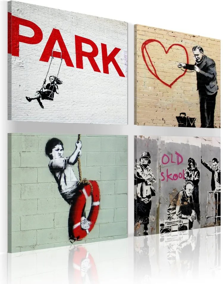 Obraz na plátne Bimago - Banksy - urban inspiration 40x40 cm