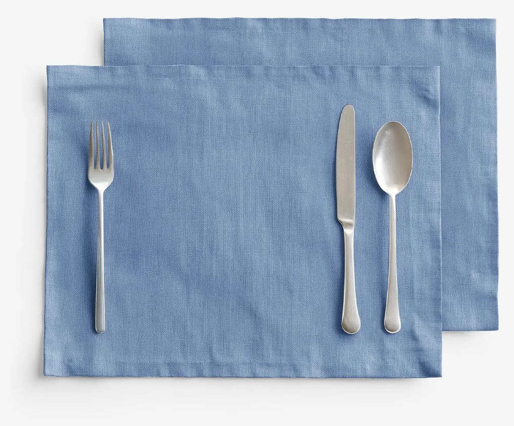 Goldea prestieranie na stôl z ľanovej zmesi - modré - sada 2ks 30 x 40 cm