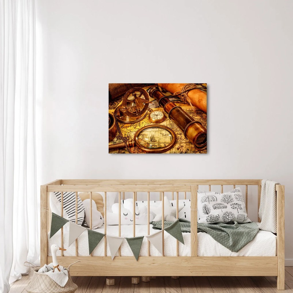 Obraz - Historické pomôcky námorníkov (70x50 cm)