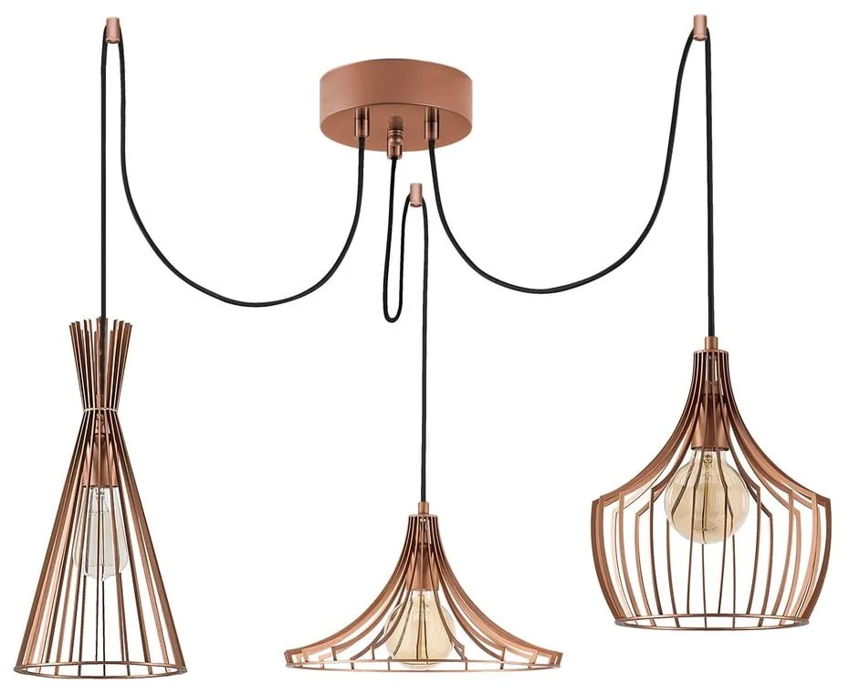 Závesné svietidlo v medenej farbe s kovovým tienidlom Mezopotamya – Opviq lights