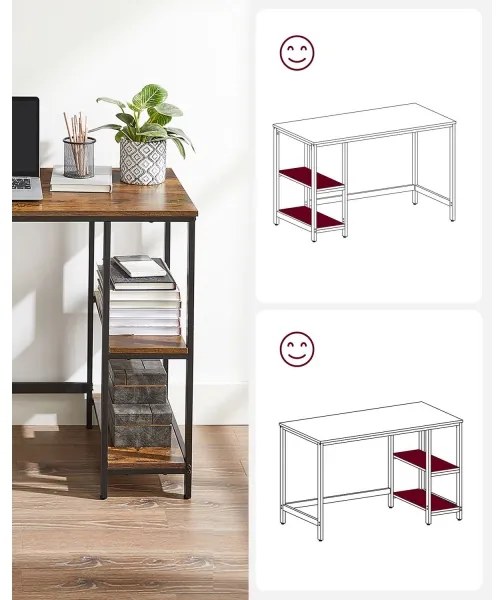 Písací stôl SOLEA hnedá/čierna