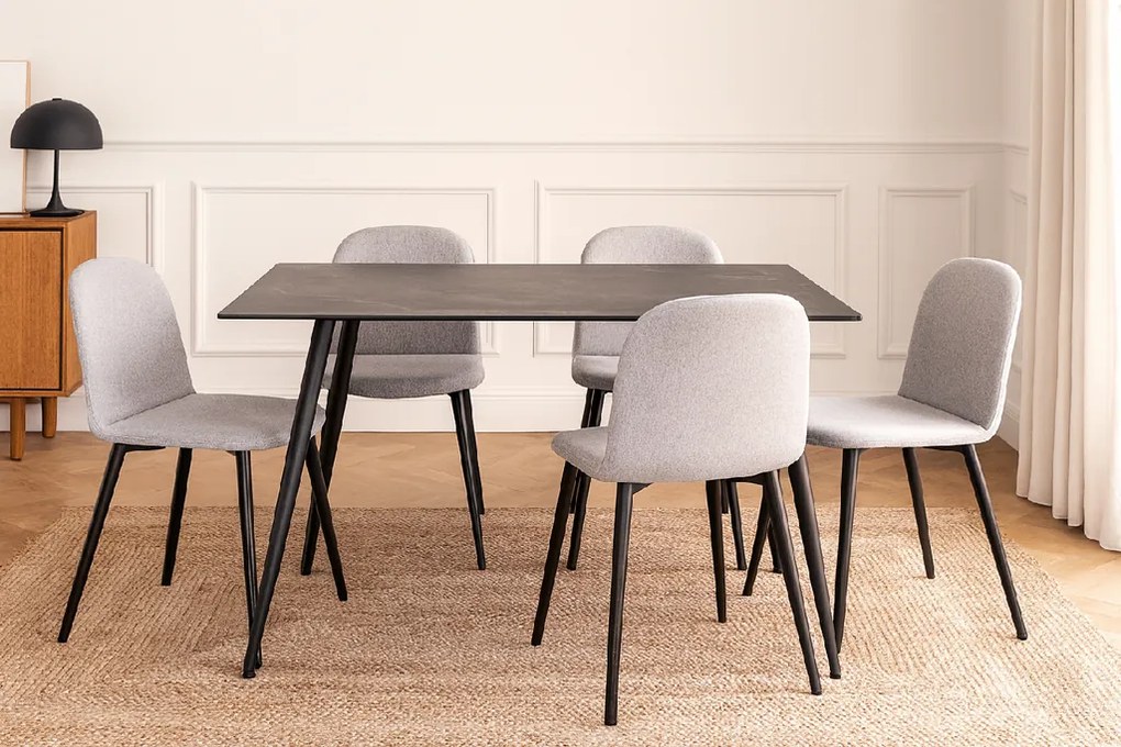 Noela Jedálenský stôl s keramickou doskou v dekore čierneho mramoru CERAMON 120