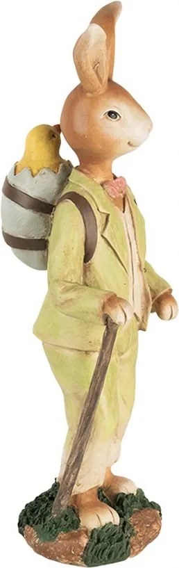 Dekorácia králiček s kuriatkom na chrbte - 11*11*32 cm