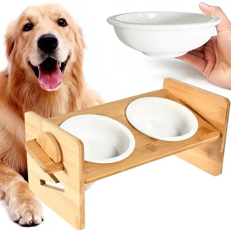 Tutumi Tutumi, keramická miska pre zvieratá na bambusovom stojane 331726A, HOM-02873