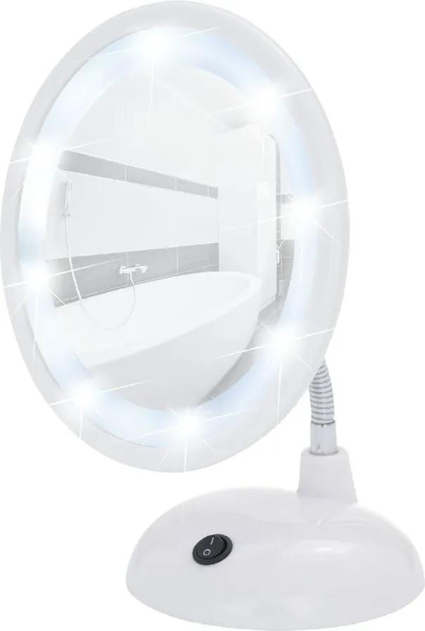 Biele kozmetické zrkadlo s LED svietidlom Wenko Style