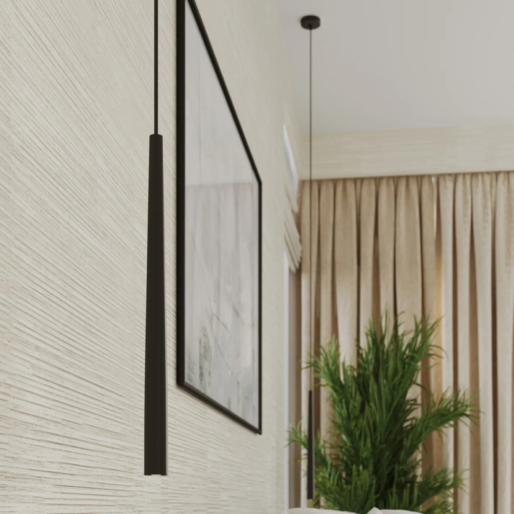 Závesné svietidlo Bliss, 3x čierne kovové tienidlo, o