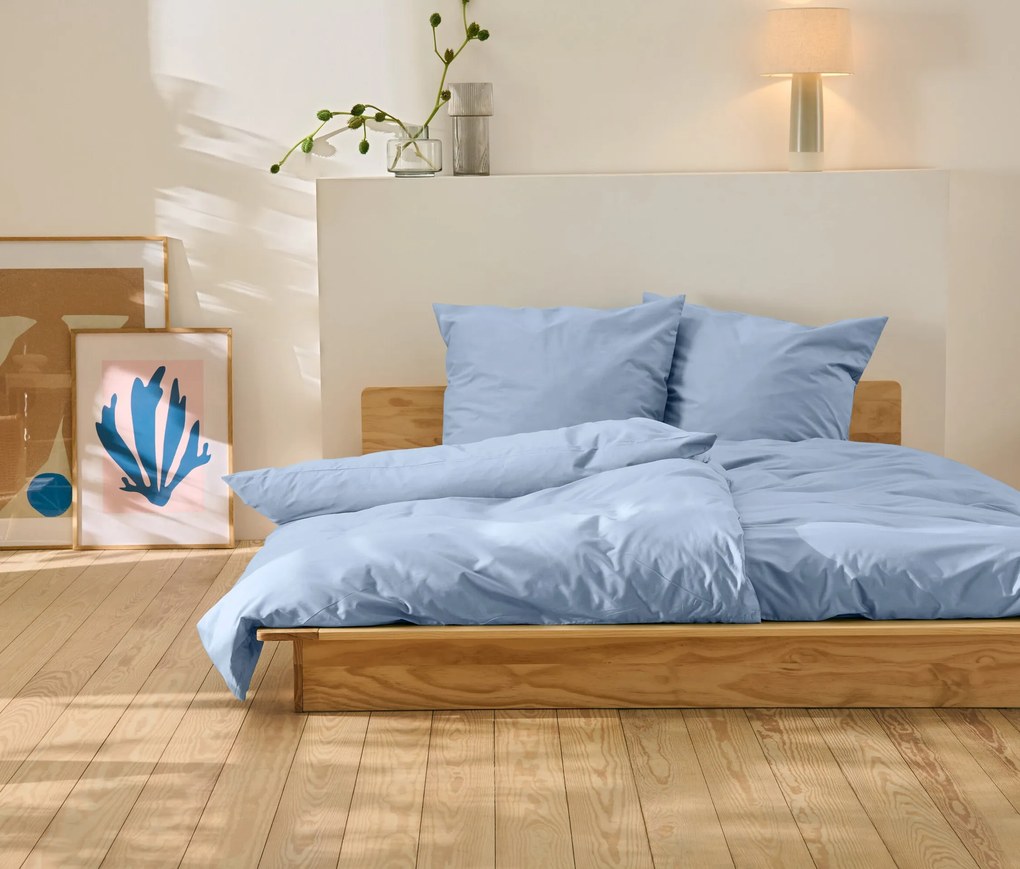 Posteľná bielizeň z perkálu, svetlomodrá, štandardná veľkosť