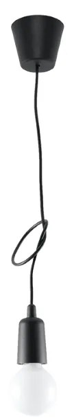 Závesné svietidlo Diego 1, čierne telo svietidla