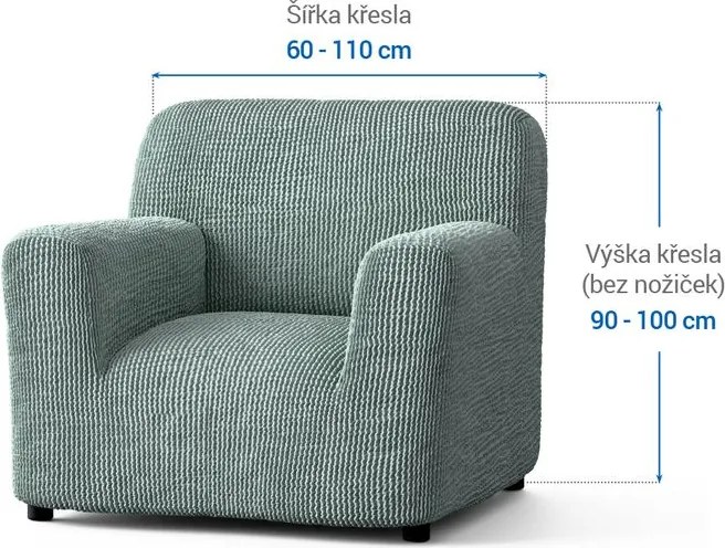 Bielastické poťahy COSTINA mätová kreslo (š. 60 - 110 cm)