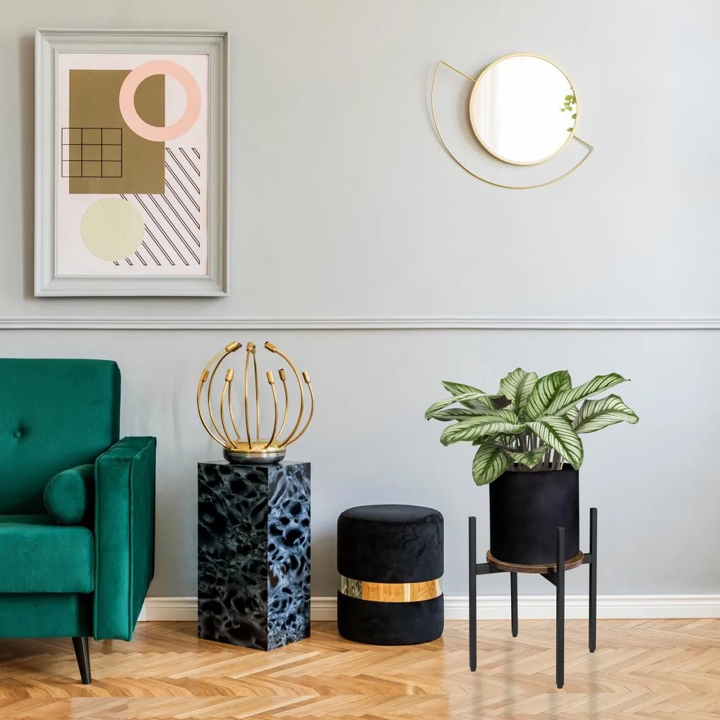 Stojan na kvety TORRE RUSTIC 40 cm hnedý/čierny