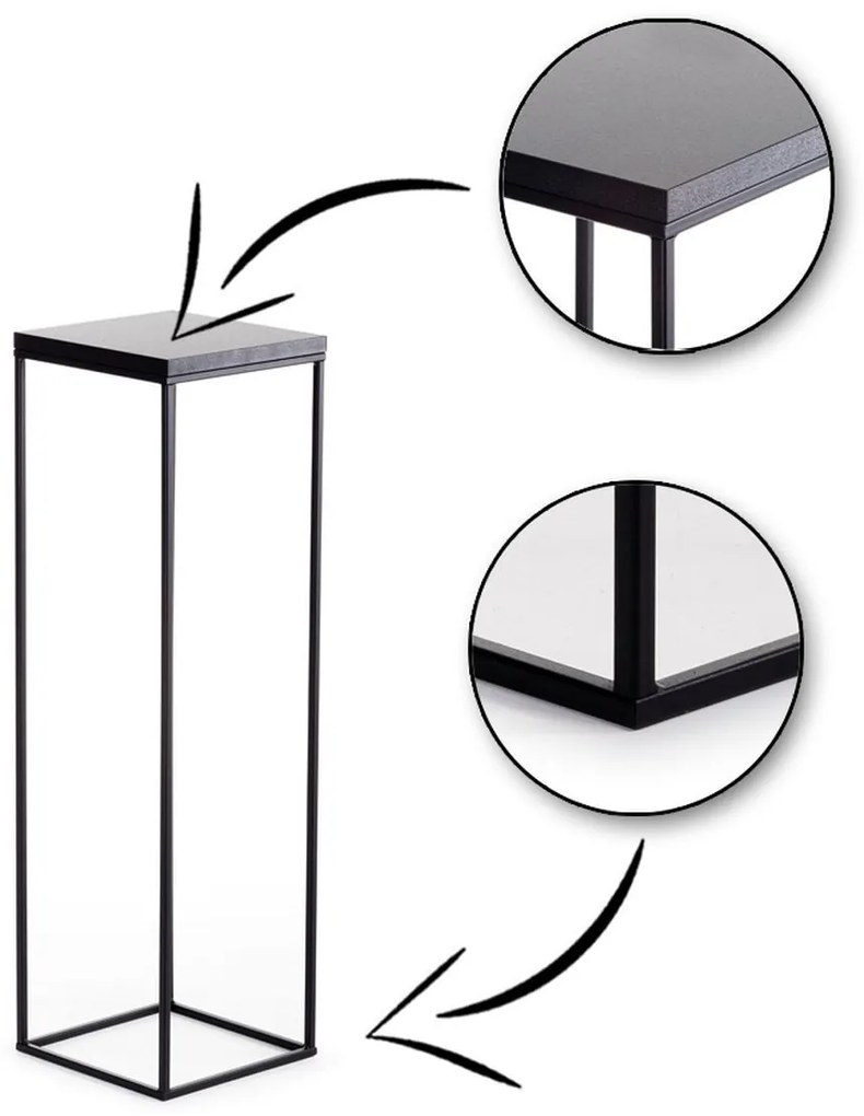 Kvetinový stojan CHARR 80 cm čierny