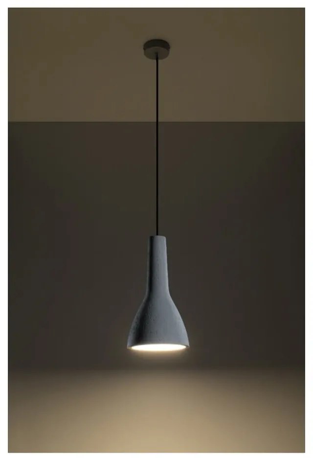 Svetlosivé závesné svietidlo s betónovým tienidlom ø 17 cm Mattia – Sollux