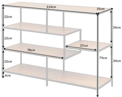 Knižnica/Regál 42020 115cm Slim Line Divoký Dub  - Komfort-nábytok
