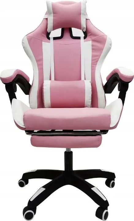 Herní židle s podnožkou KG104 růžová