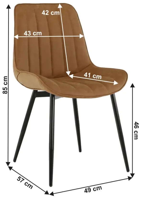 Stolička, hnedá camel/čierna, HAZAL