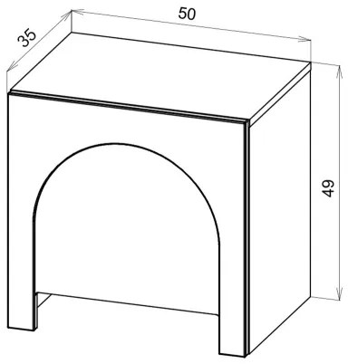 Nočný stolík NIO kašmírový/béžový