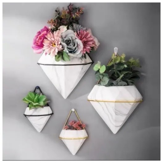 SADA 2x Nástenný kvetináč SEMELA 23x20 cm zlatá