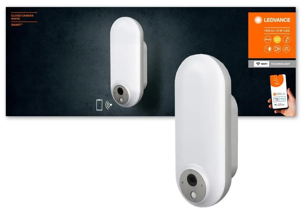 Ledvance - LED RGBW Vonkajšie svietidlo so senzorom a kamerou LED/15W/230V IP44