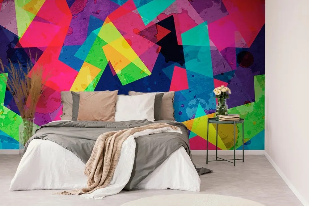 Samolepiaca tapeta geometrické tvary s nádychom grunge