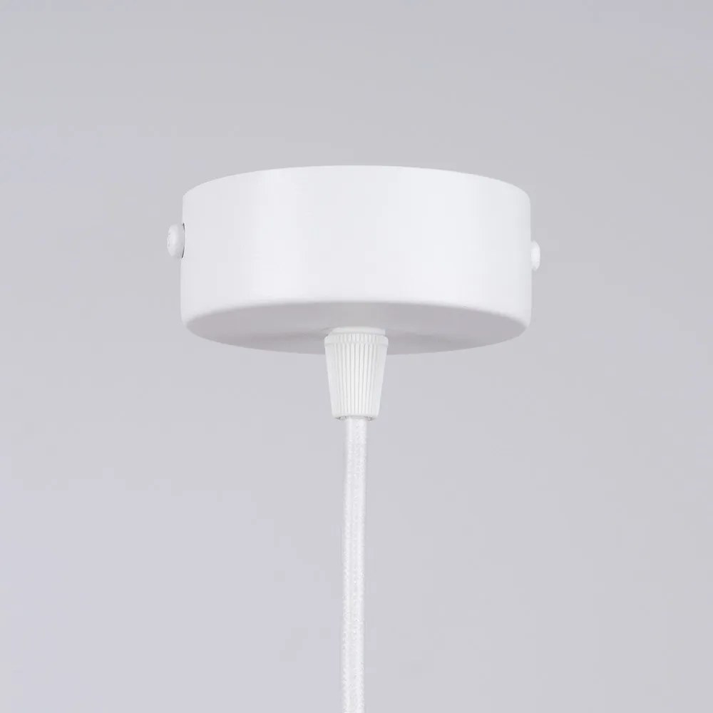 Biele závesné svietidlo so skleneným tienidlom Belinda – Sollux