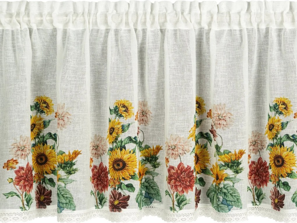 KRÁTKA ZÁCLONA NA PÁSKE ADELA 150X60 CM KVETY